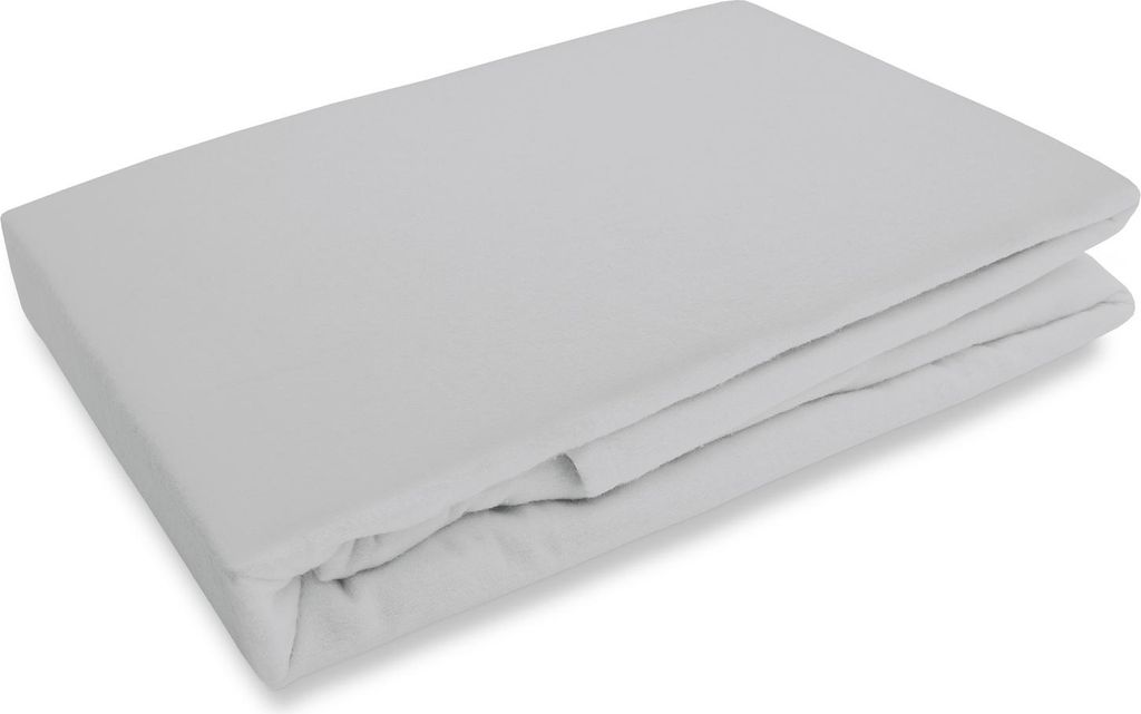 Bettlaken, Flanell-Spannbettlaken 120x200 Hellgrau