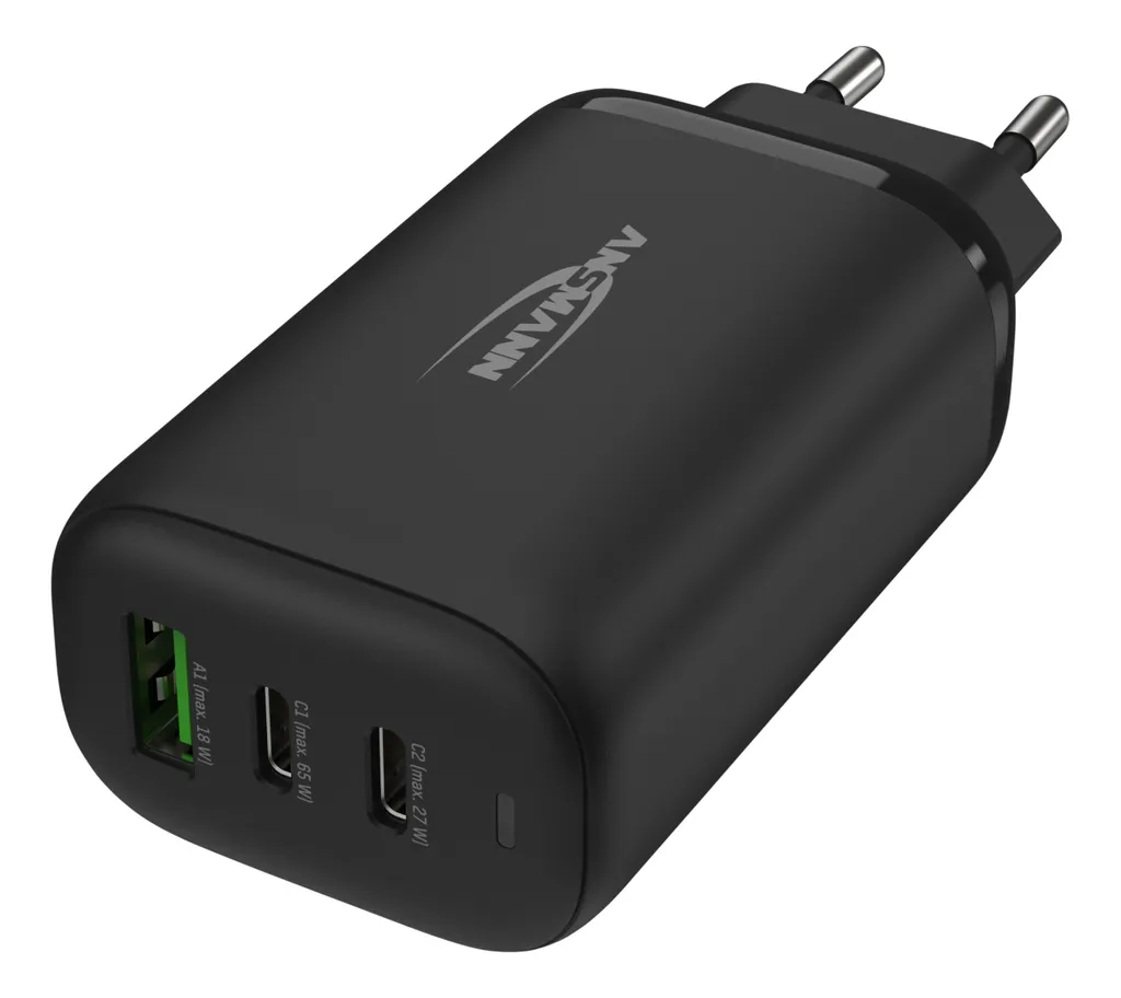 Chargeur secteur USB-C 65W puissant avec 3 ports USB ANSMANN HC365PD