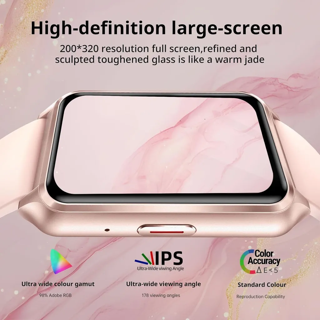 Smartwatch TAOPODO Donna 1,91'' Con Chiamate Bluetooth, 120+ Sport, Monitoraggio Salute 24/7 E 2 Cinturini (oro) – Compatibile Con IOS E Android