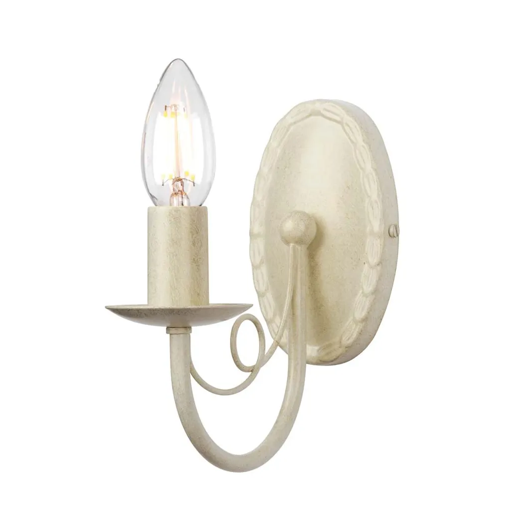 Applique murale ivoire patinée or Minster Elstead Lighting métal chic
