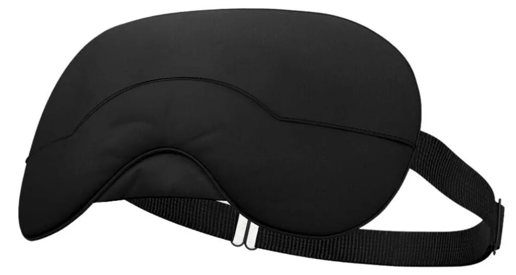 Masque de sommeil soie ultra-doux noir avec bande élastique ajustable pro