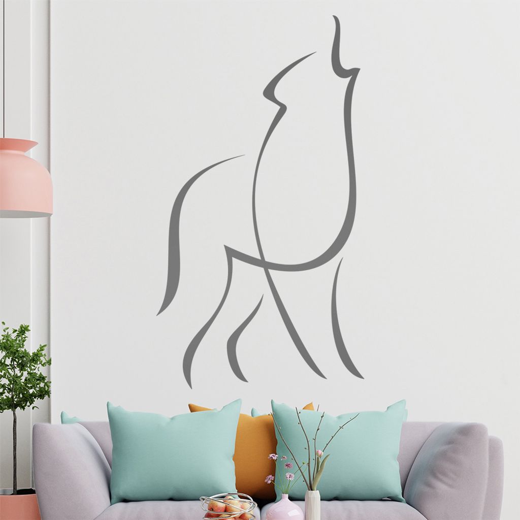Wolf Linien Wandtattoo in 6 Größen - Wandaufkleber Wall Sticker - Dekoration, Küche, Wohnzimmer, Schlafzimmer, Badezimmer