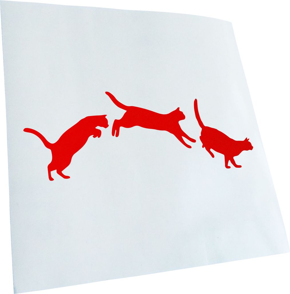 Kiwistar - Autoaufkleber - springende Katzen - Love Heckscheibe - Aufkleber für Auto Kfz Fahrrad, LKW, Truck Mofa