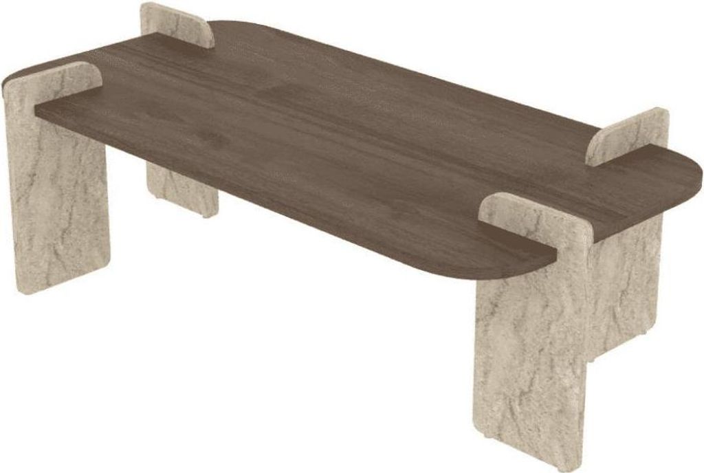 CALICOSY - Tisch mit abgerundeter Tischplatte L120 cm - Produktbild 