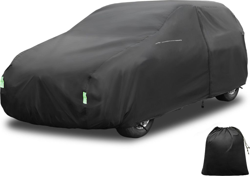 Wasserdichte Autoabdeckung 210D-PU Auto Outdoor Vollabdeckung für alle Wetterbedingungen Regen Sonne Schnee Schutz Universal Passform für SUV-Lä...
