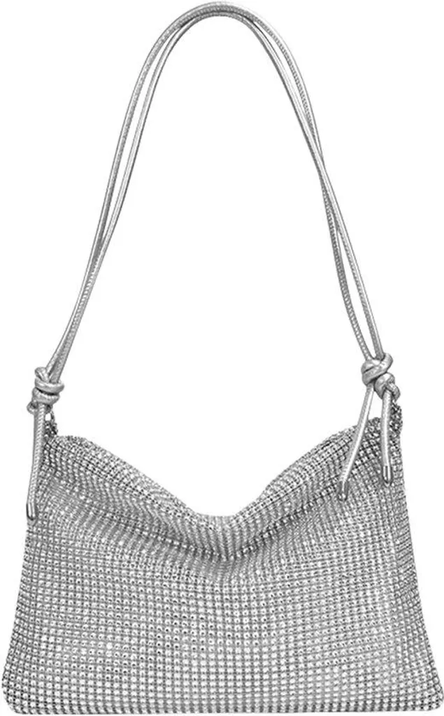 Sac à bandoulière argenté pour mariage, cocktail et fête de Noël
