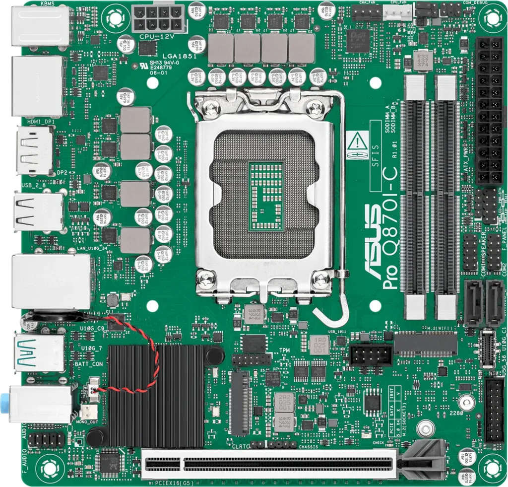 Asus Pro Q870I-C-CSM Carte Mère avec Sécurité vPro et Support DDR5 ITX