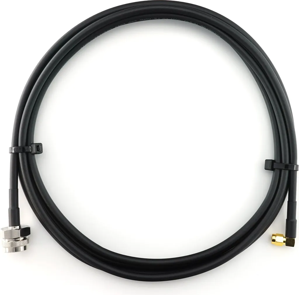 2 m spina SMA ad angolo retto a 90 gradi a testa esagonale con spina N - HF-240 (equivalente LMR 240) cavo antenna di estensione - per antenna WiFi RF GSM LTE 4G 5G 6G router amplificatore di segnale Lora Ham CB radio - 4