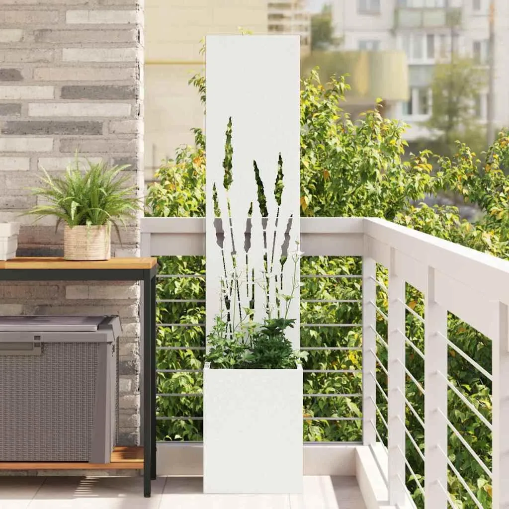 vidaXL Pannello Privacy Giardino Bianco 32x140 cm - Acciaio Robusto - 2
