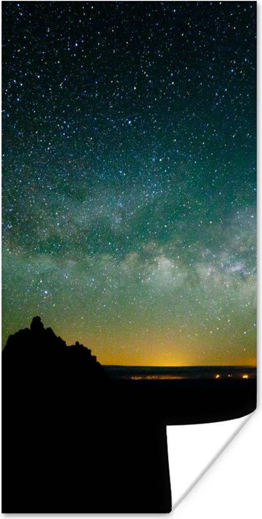 MuchoWow Poster Universum - Sternenhimmel - Grün - Jungen - Mädchen - Kinder 20x40 cm - Plakat - Foto