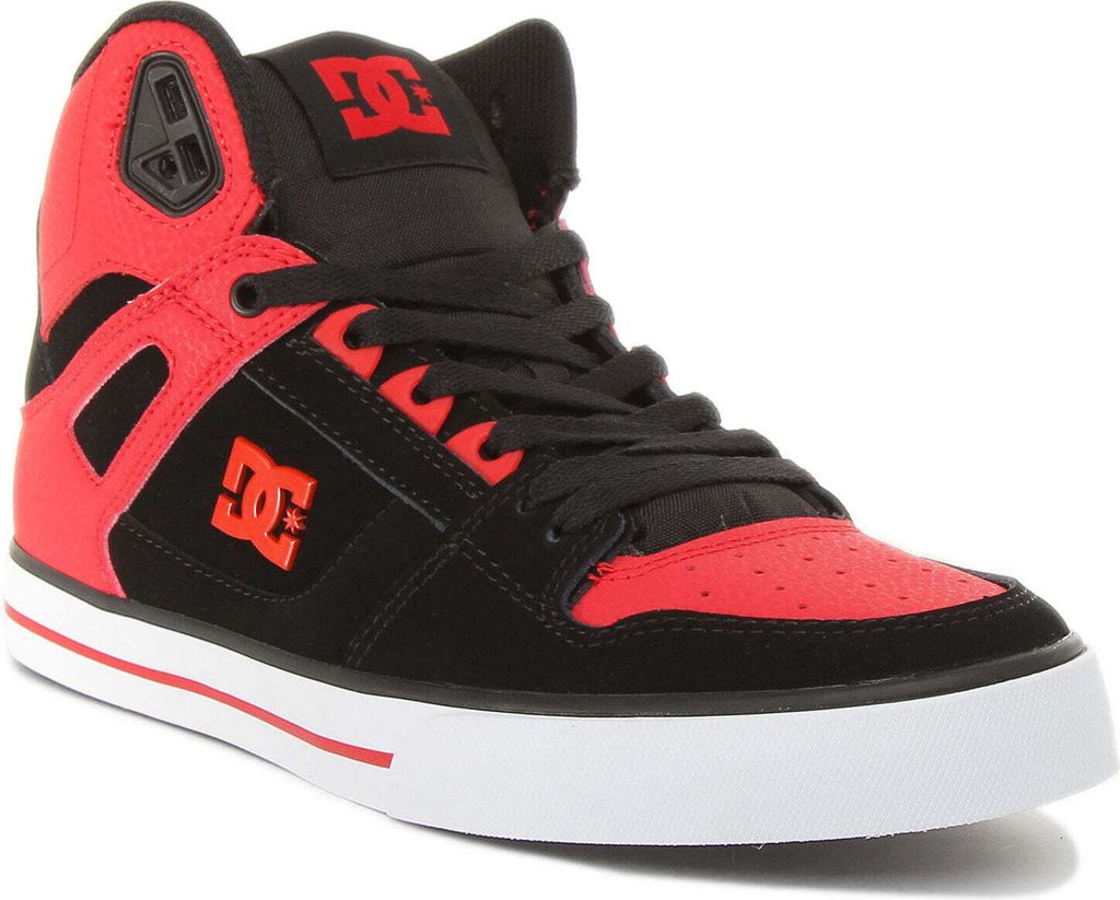 DC Shoes Pure Hi Top Herren Schnürung Turnschuhe Schwarz Rot – undefined / Schwarz Rot