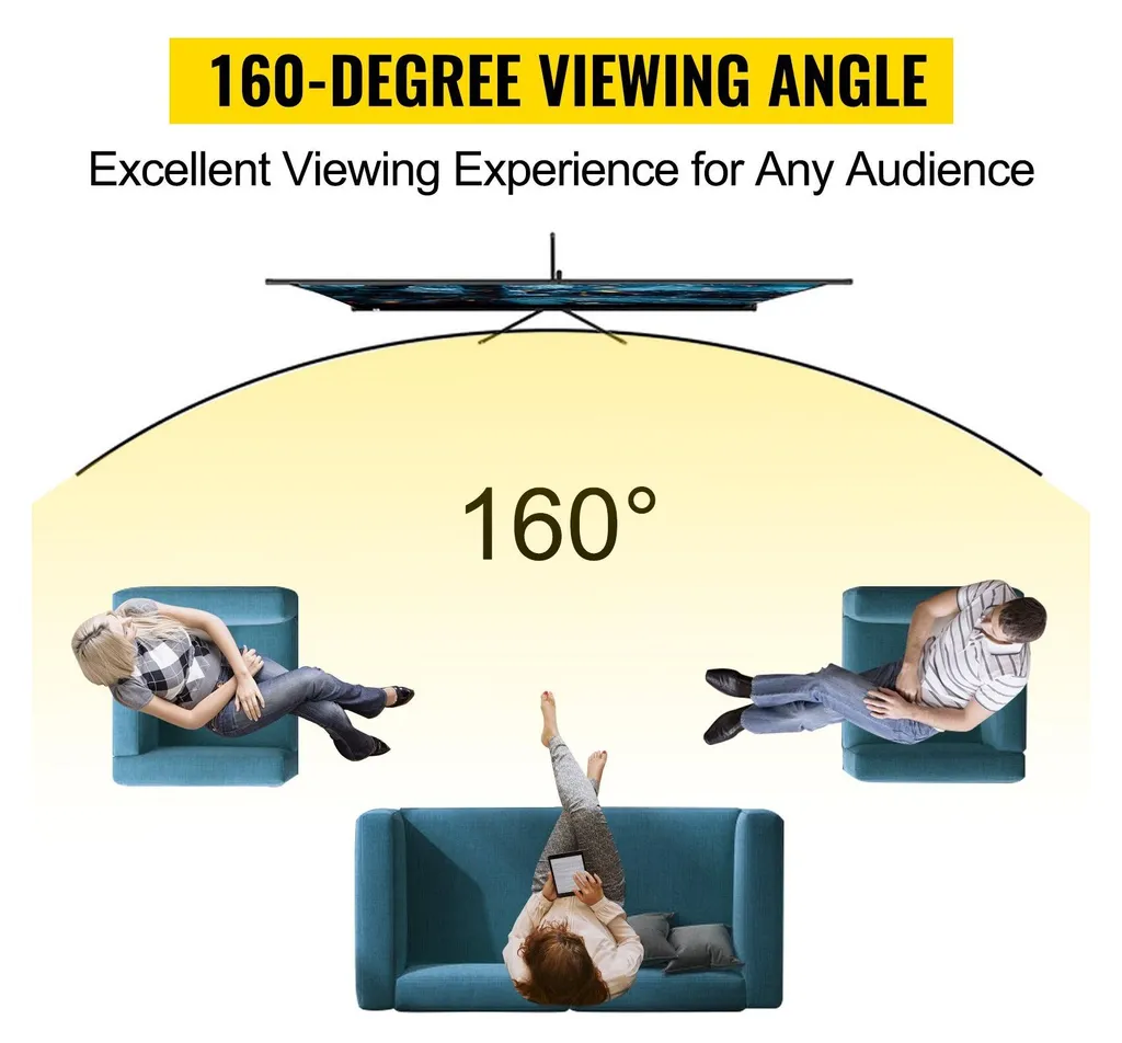 Écran de projection anti-plis avec trépied stable - Format 16:9