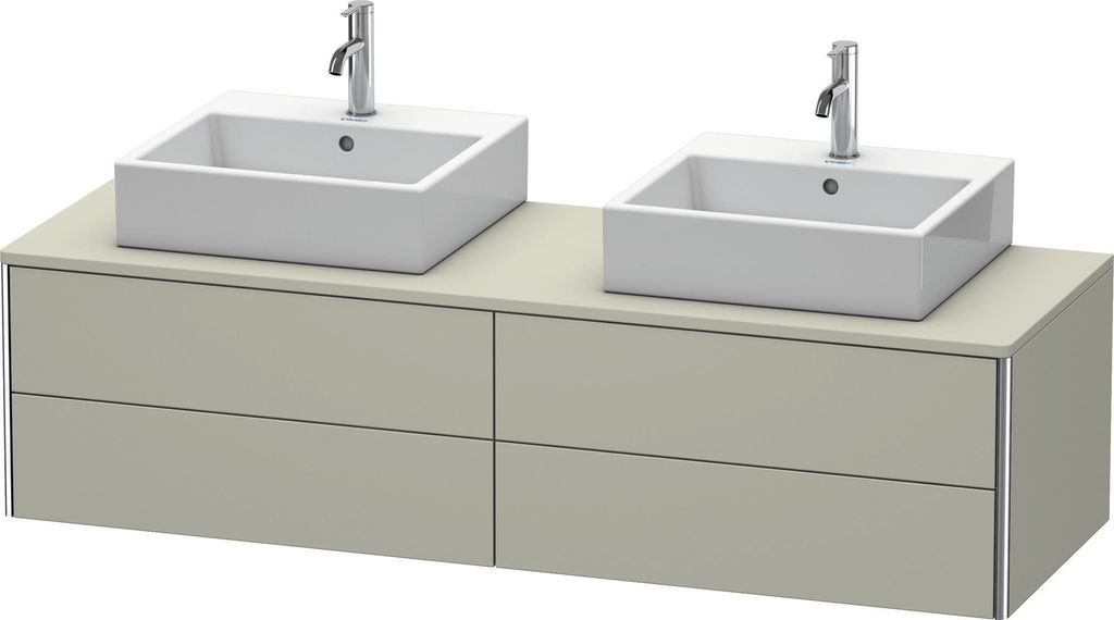 Waschtischunterbau XSQUARE 400x1600x548mm f 2 Be taupe seidenmatt taupe seidenmatt