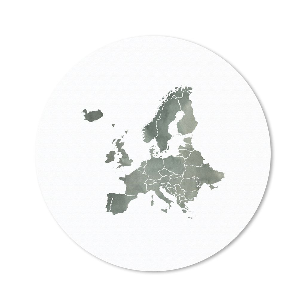 MuchoWow Mauspad Mousepad Europa-Karte - Aquarell - Grau 40x40 cm - Mousepads - Maus Mat - Pad - Mausunterlage - Schreibtisch Accessoires