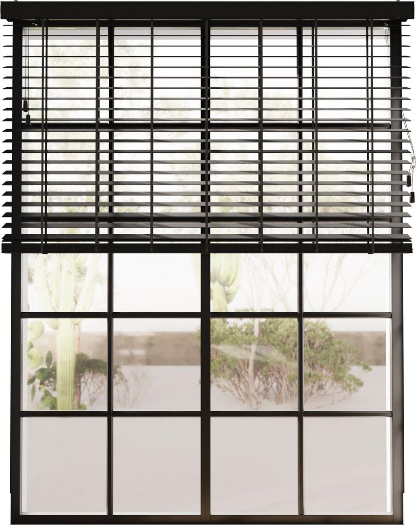 Cocoon Bambus Jalousien 190 x 240 cm - 50 mm Lamellen für Innen - Schwarz