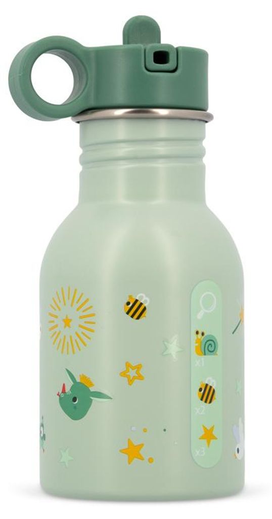 Lilliputiens Trinkflasche für Kinder Joe mit Strohhalm und Illustrationen