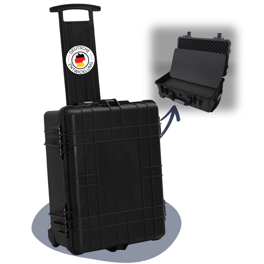 DELUKE Universalkoffer mit Schaumstoffeinlage - mit Rollen | Transportkoffer mit Schaumstoff Outdoor-Fotokoffer Kamerakoffer Koffer für Messger...