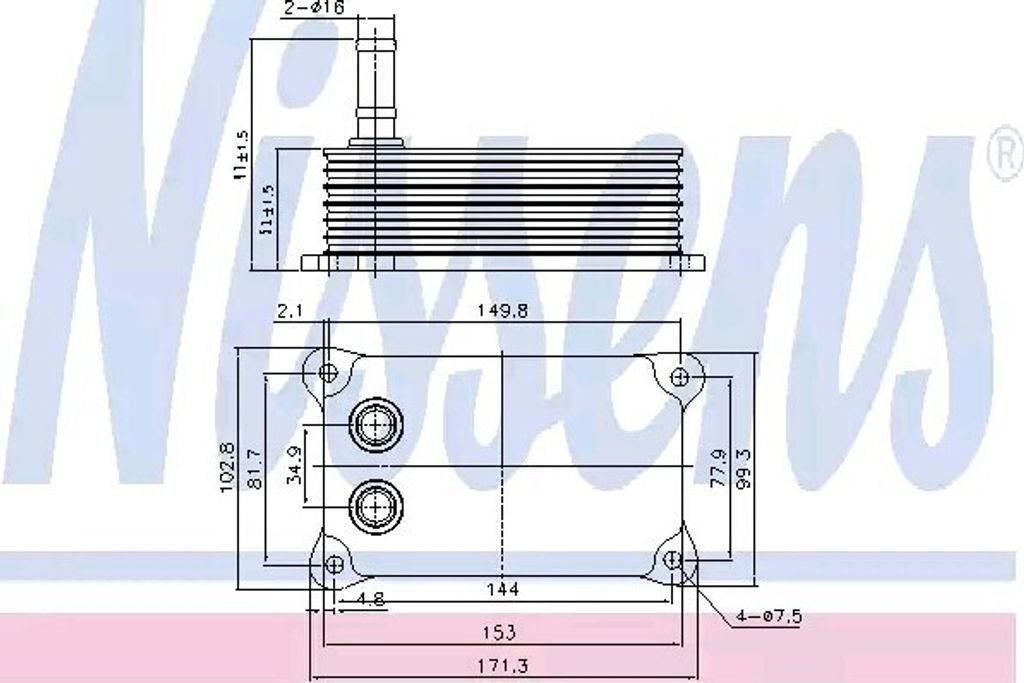 NISSENS 90698 Motorölkühler OE 1097629 kompatibel mit Transit, Defender