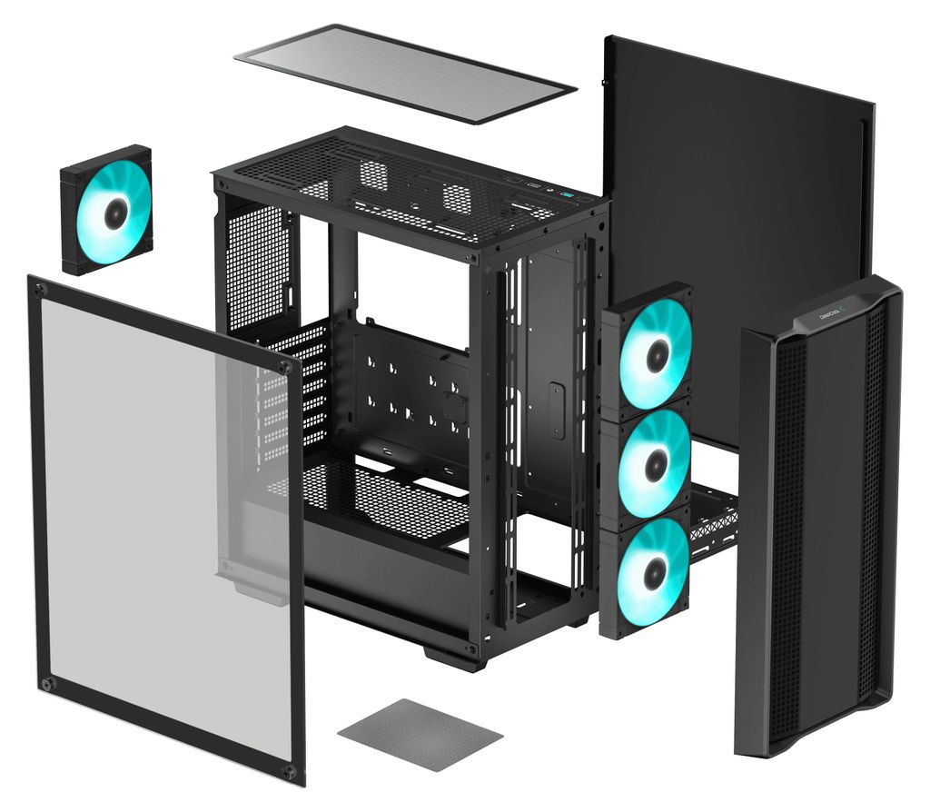 DeepCool CC560 V2, Midi Tower, PC, Czarny, ATX, micro ATX, Zdjęcie produktu 
