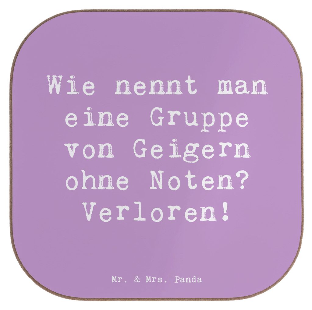 Mr. & Mrs. Panda Getränkeuntersetzer Spruch Verlorene Geiger - Lavendeltraum - Geschenk, Emotionen, Holzuntersetzer, Musik, Notenlesen, gläserunt...