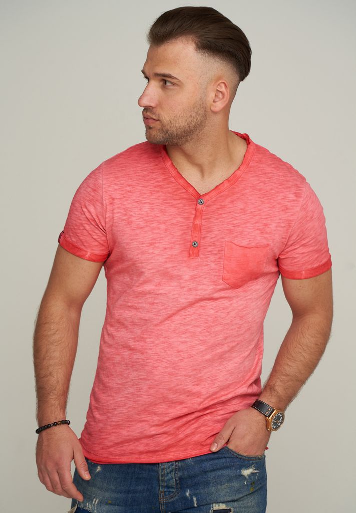 CARISMA Herren T-Shirt CRMORELOS mit Knopfleiste & Brusttasche