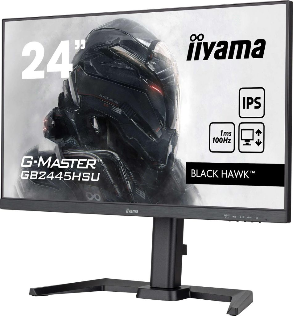 iiyama G-MASTER Black Hawk GB2445HSU-B2 - LED-Monitor - 61 cm (24") (23.8" sichtbar) - 1920 x 1080 Full HD (1080p) @ 100 Hz - IPS - 300 cd/m² - 13...