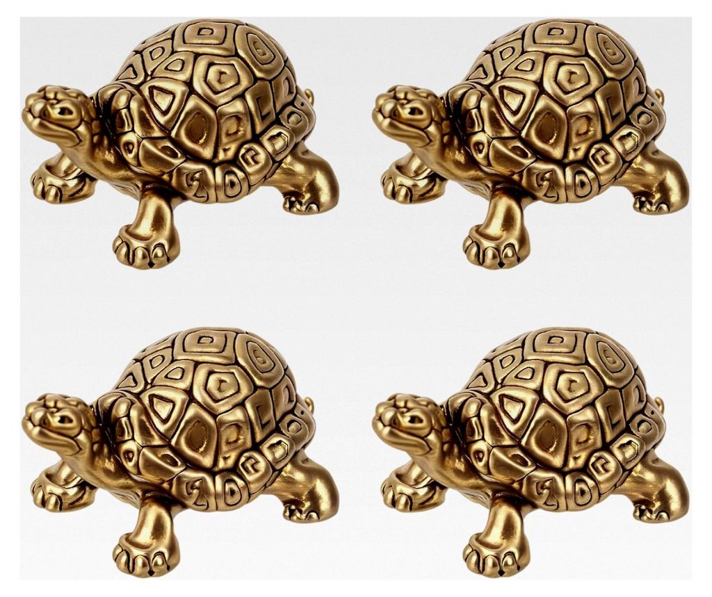 4 Stück Mini Schildkrötenförmige Kupfer-Badeplatten-Dekorationen, Reinigungsscheiben für Vogelbäder, passend für Außenbereiche