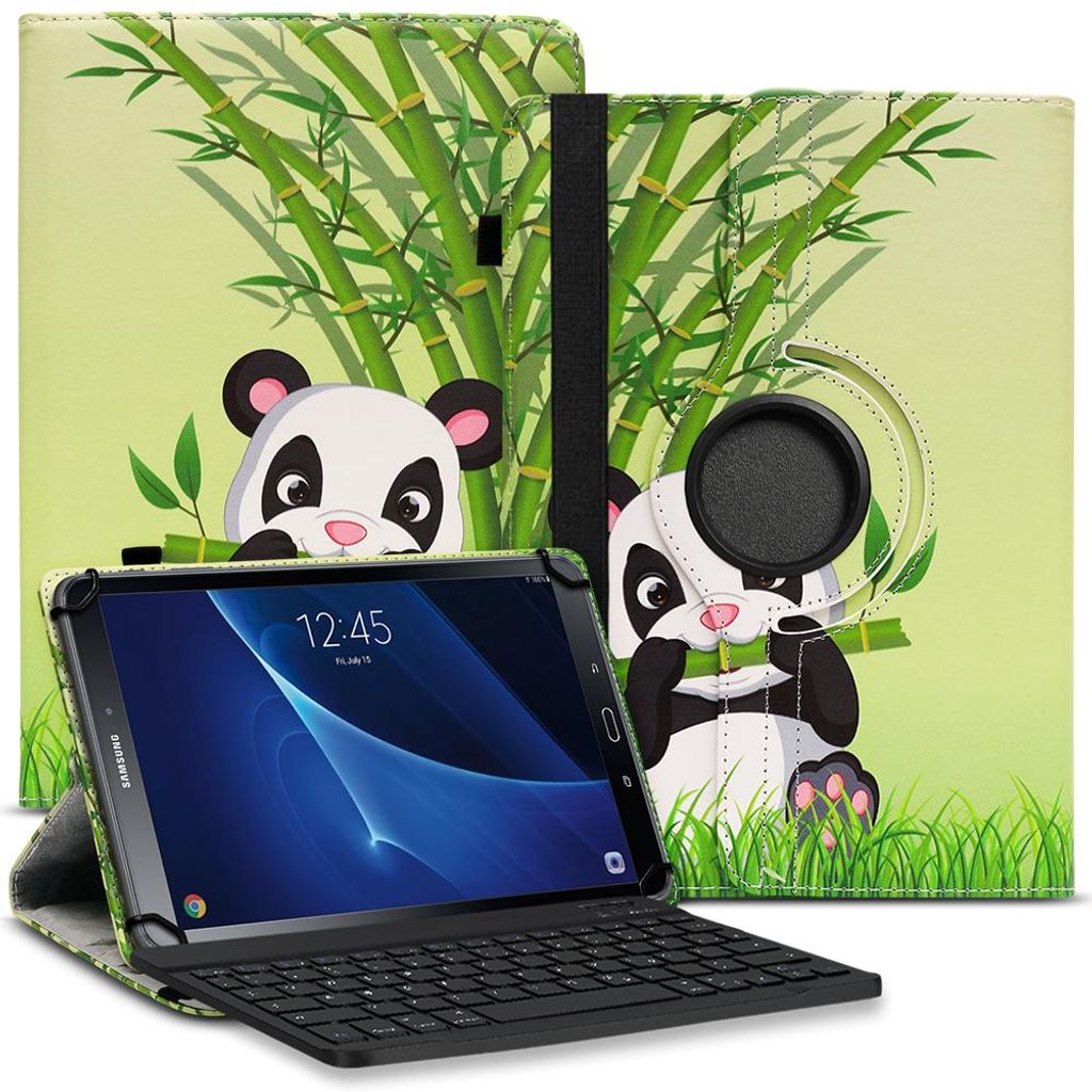 Tasche für Samsung Galaxy Tab A6 10.1 2016 Hülle Schutzhülle QWERTZ TastaturFarbe Uni 360 Taschen:Motiv 12