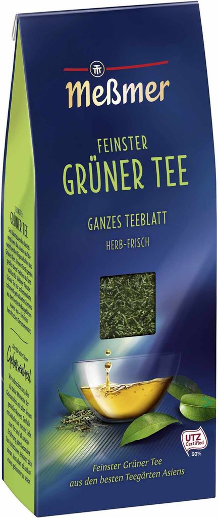 Meßmer Feinster Grüner Tee herb und erfrischend ganzes Teeblatt 150g