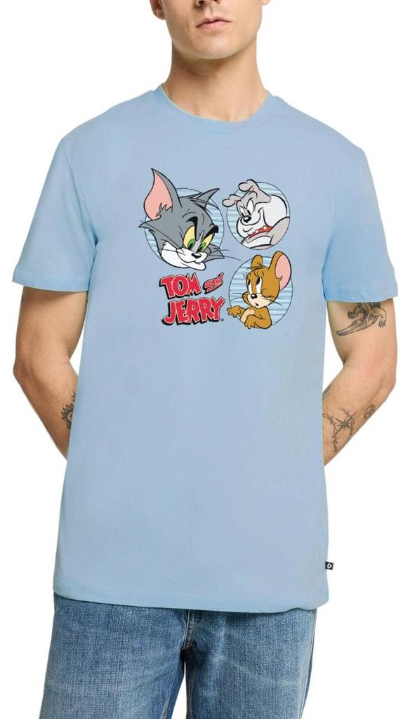 Spreadshirt Tom Und Jerry Spike, Tom und Jerry Kacheln Männer Premium T-Shirt, 4XL, Hellblau