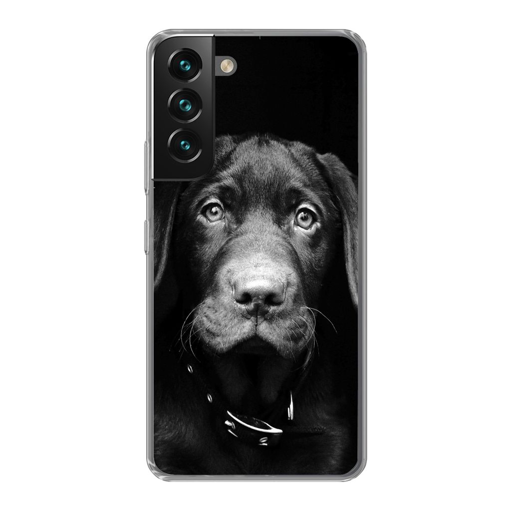 MuchoWow Handyhülle Schutzhülle Hülle für Samsung Galaxy S22 Plus Hund - Leicht - Schwarz Silikon Softcase Handy Hülle - Schutzabdeckung