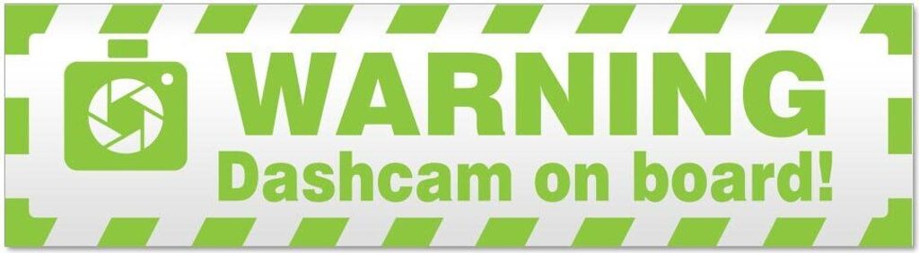Kiwistar - Autoaufkleber - Lindgrün - 60 x 16 cm - Dashcam on Board Warning gestreift - Hinweis Aufkleber Sticker für Auto, Kfz, Fahrrad, PKW, LKW