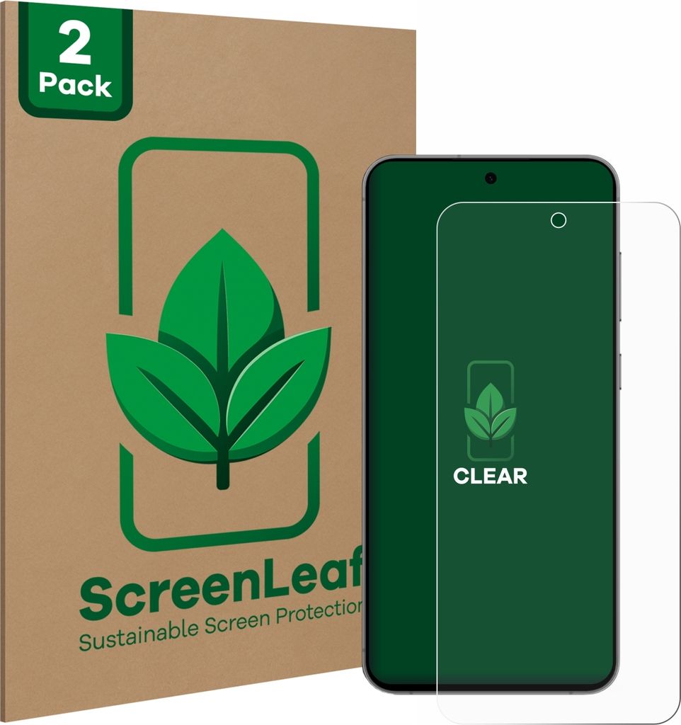 2x ScreenLeaf Schutzfolie für Samsung Galaxy S24 FE nachhaltiger Displayschutz Display Schutz Folie Klar Transparent