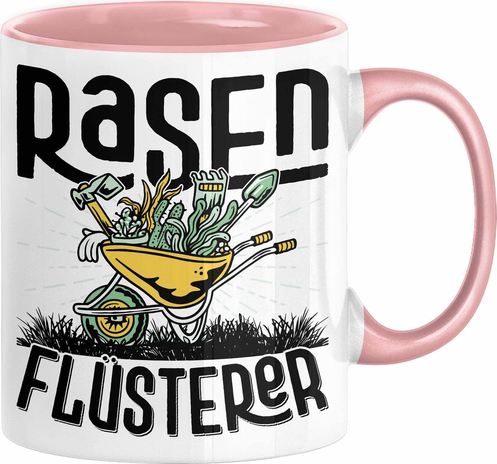 Gärtner Tasse Geschenk für Hobbygärtner Landschaftsgärtner Männer Geschenkidee Rasenflüsterer Gartenarbeit Kaffee-Becher (Rosa)
