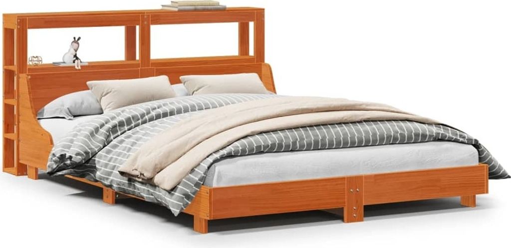 "im Sonderangebot"Massivholzbett Modernes/Doppelbett - Polsterbett Erwachsene/r /Kind - ohne Matratze - Wachsbraun 140x200cm Kiefernholz - Klassisc...