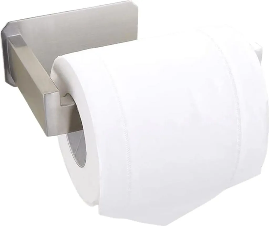 Portarotolo Adesivo Bagno Argento Acciaio Inox 14cm - Design Moderno