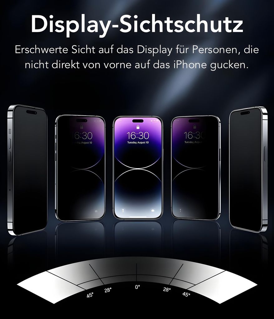 ESR Pellicola Privacy per iPhone 16/ iPhone 15, Vetro temperato Anti Spia, Facile Strumento di