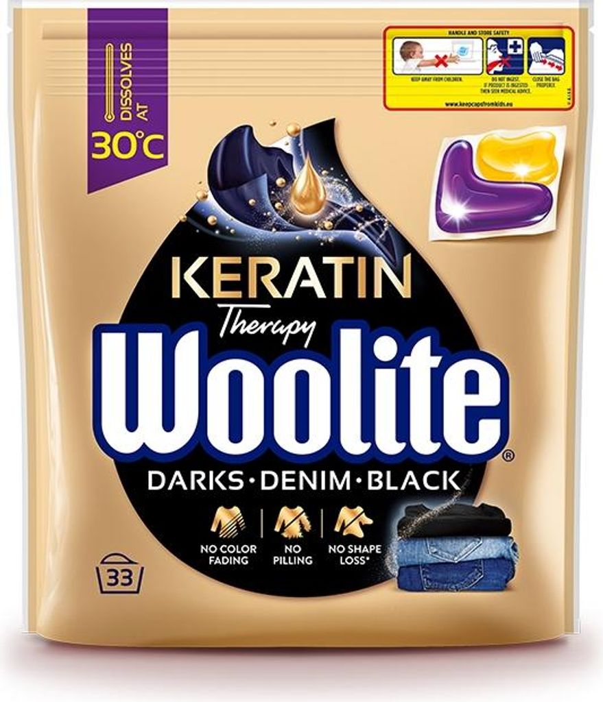 Woolite Dark kapsułki do prania czarnego Keratin Therapy 33 Zdjęcie produktu 
