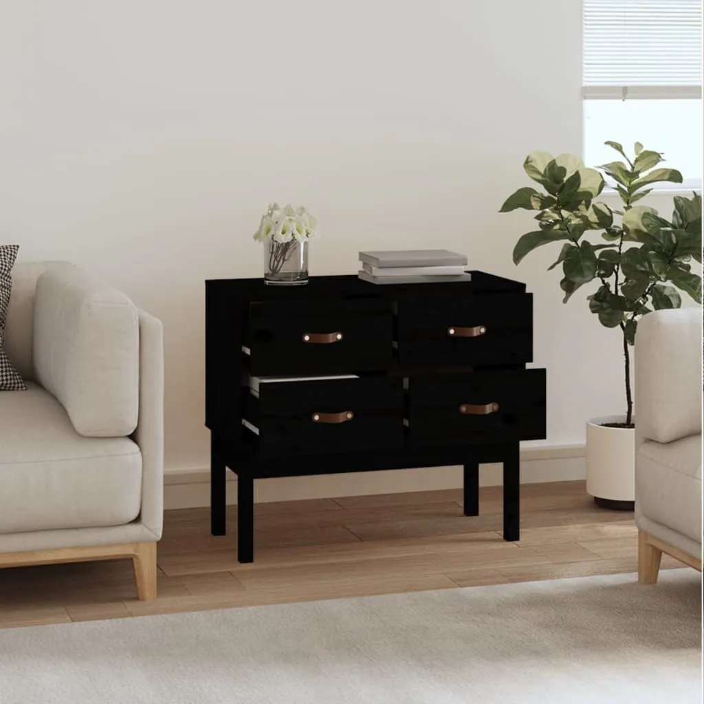 vidaXL Tavolo Consolle Nero Moderno 90cm | Legno Massello di Pino
