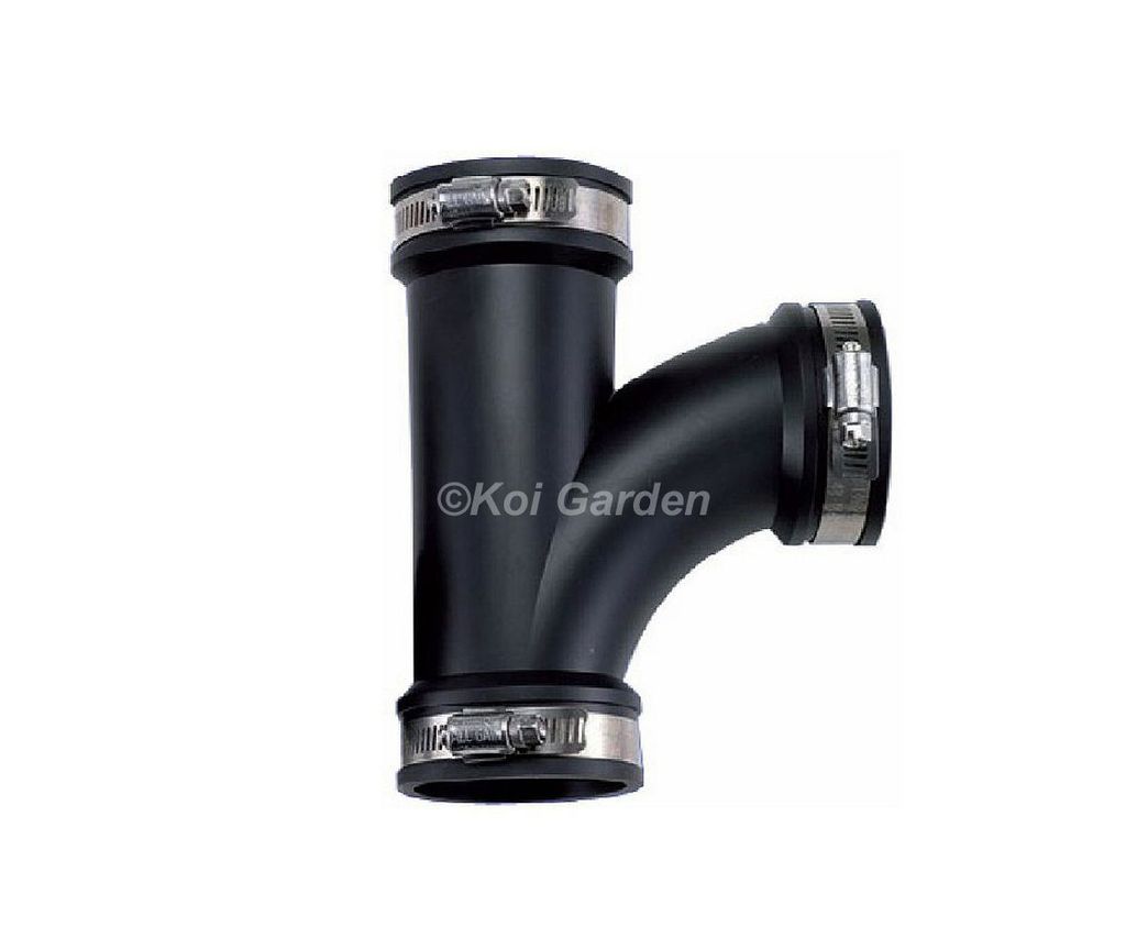 PVC flexibles T-Stück 63 mm inkl. Spannring - 2 Stück