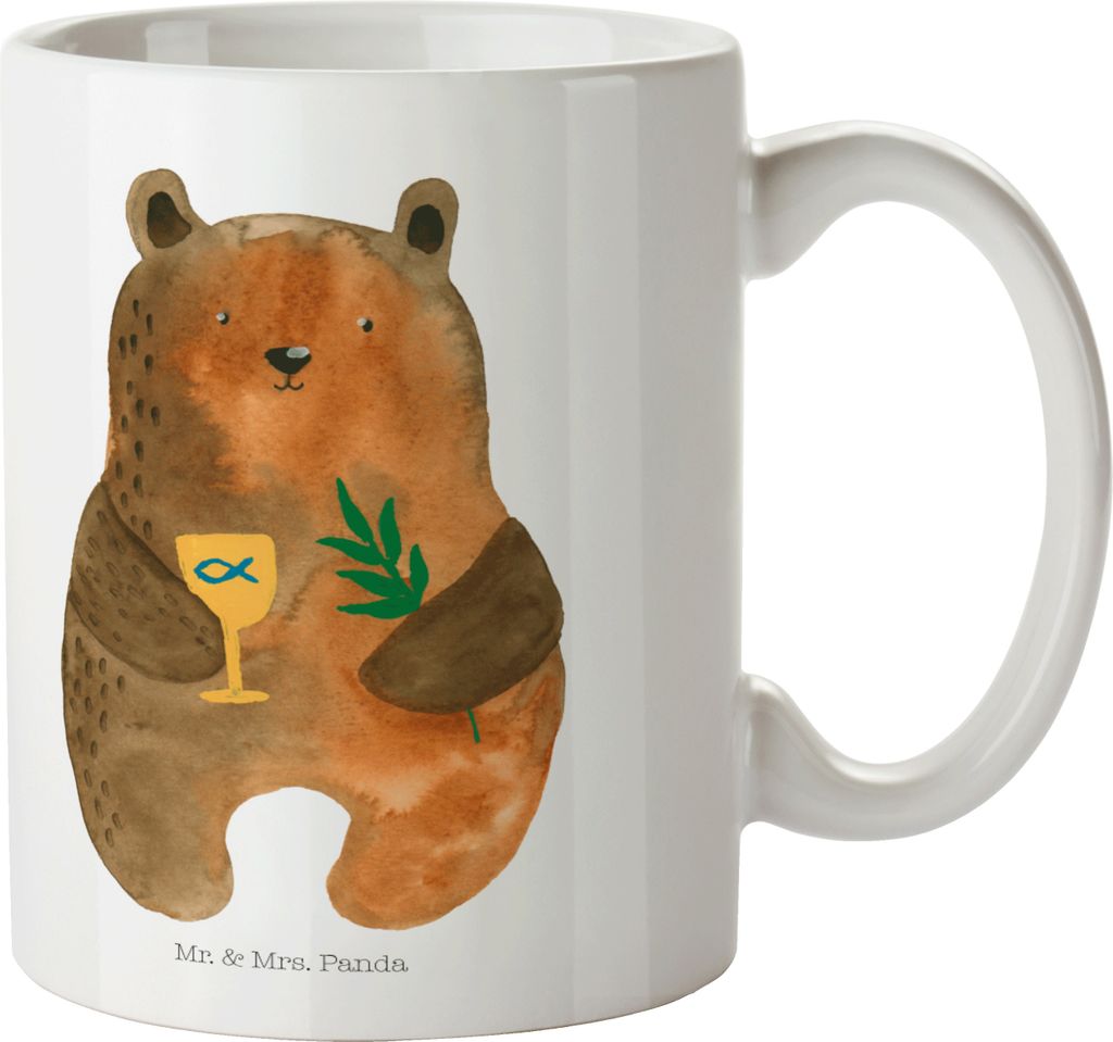 Mr. & Mrs. Panda Henkeltasse Bär Konfirmation - Weiß - Geschenk, Gottesdienst, Teepott, Evangelisch, kaffeebecher bedruckt, Kaffeepott, Kirche, F...