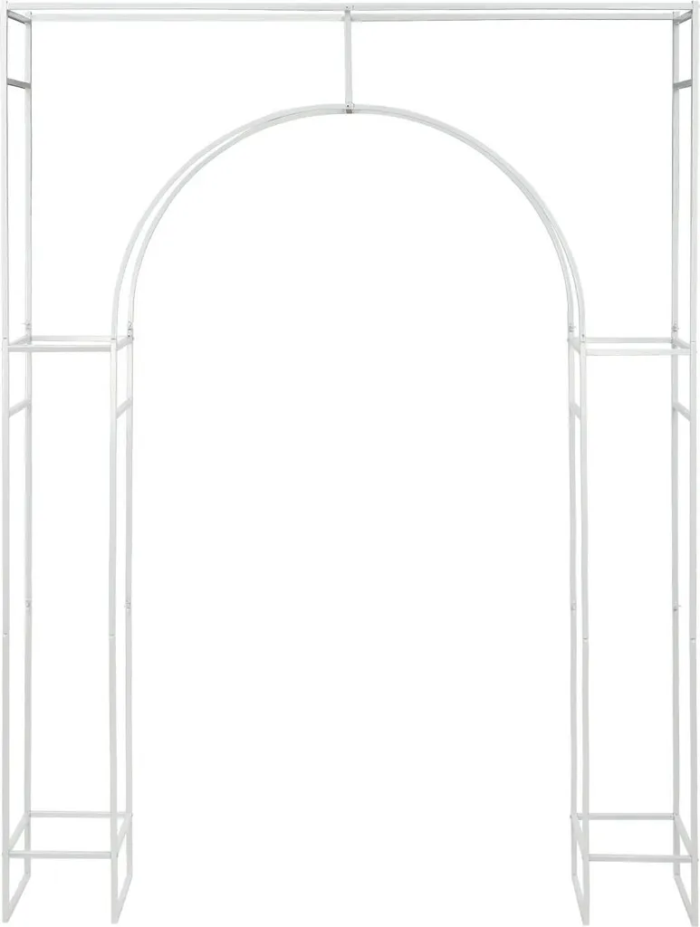 Arche de mariage blanche 1,8 x 2,4 m en acier carbone robuste 20kg
