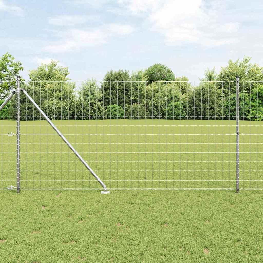 Maison Exclusive - Zaun mit Pfosten Silber 1 x 10 m Stahl