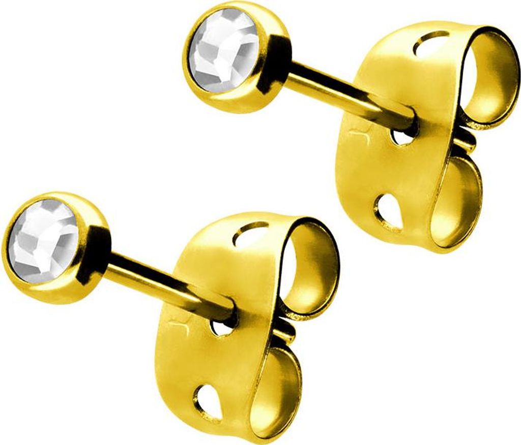 Titan Ohrstecker FLACHER KRISTALL