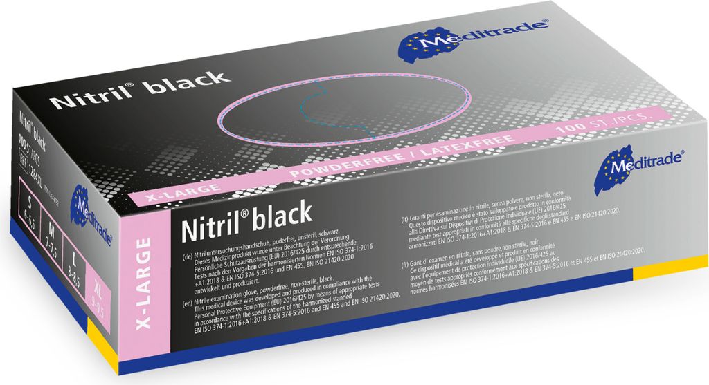 Meditrade - Einmalhandschuhe Nitril black - Größe XL - 10x100Stk.