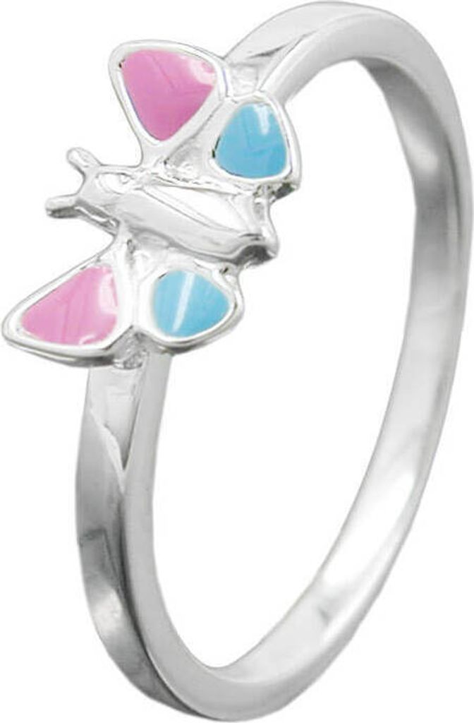 Ring Schmetterling pink blau 925 Silber für Kinder Innenumfang 42mm Ø13.4mm
