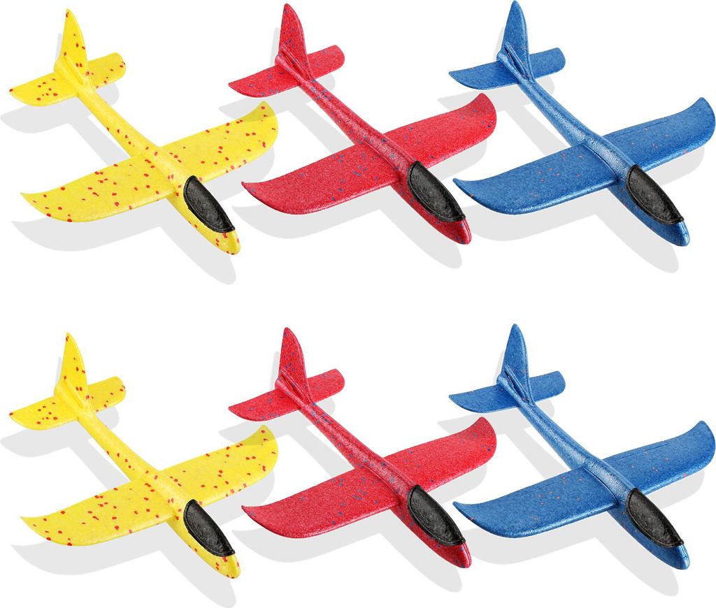 com-four® 6x Styroporflugzeug für Kinder und Erwachsene - Produktbild 