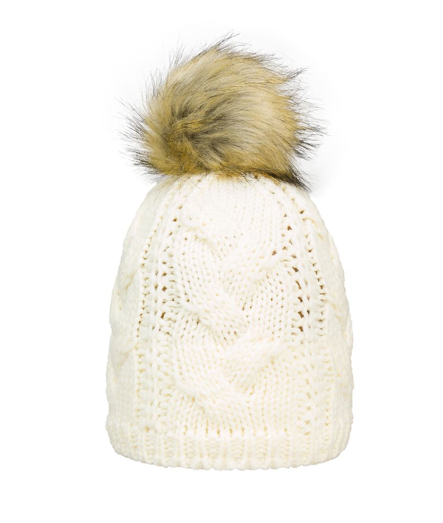 Weiße Passigatti Bommelmütze für Damen