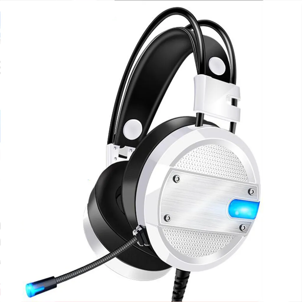 Cuffie Gaming A10 Bianco Blu: Bassi Potenti e Microfono Flip-to-Mute