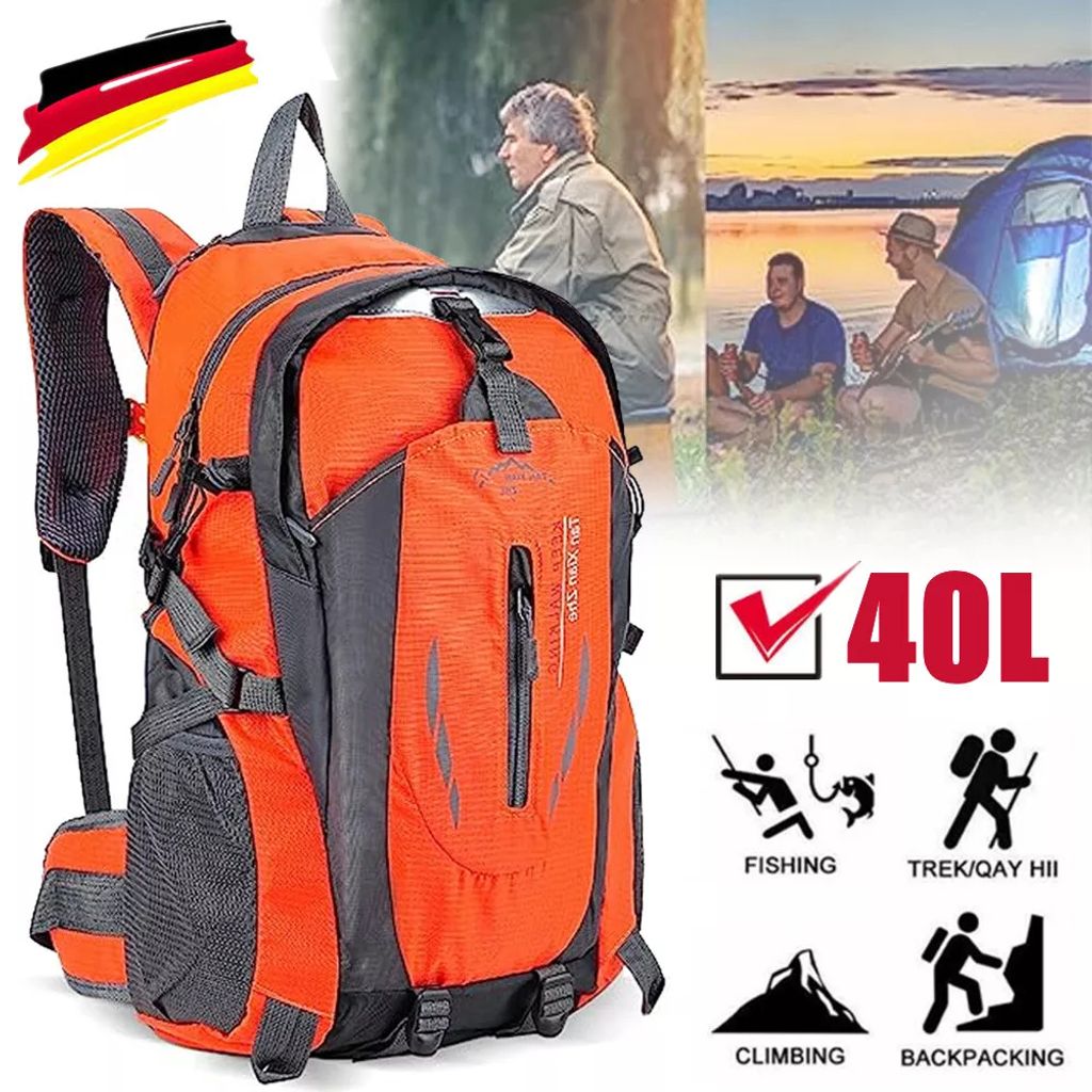 40L Wanderrucksack Herren Damen Trekkingrucksack Outdoor Rucksäcke für Camping Wandern Reisen